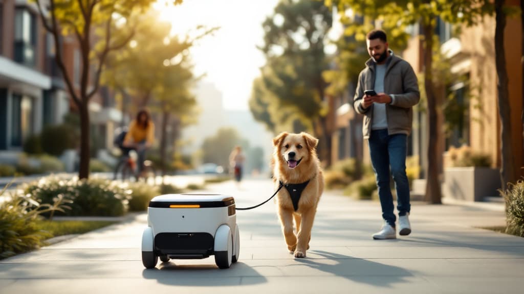 PawPilot robot walking a dog on a supervised route